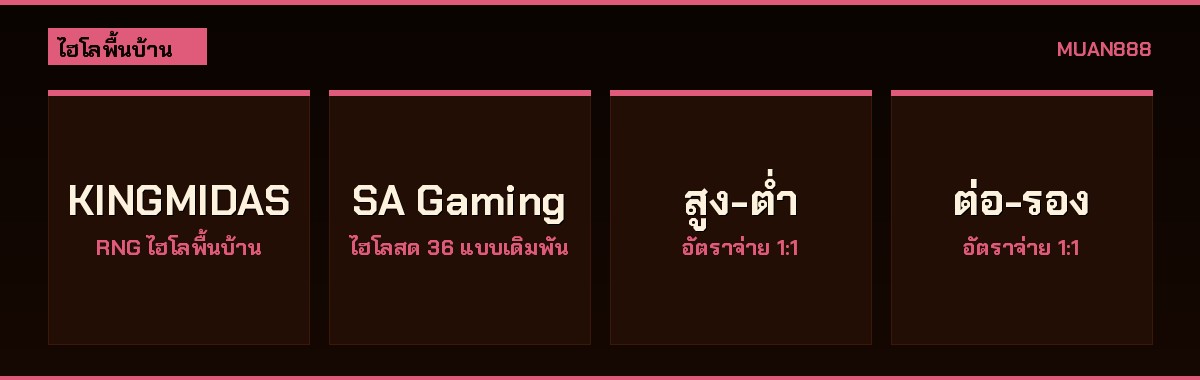 ตารางอัตราจ่ายและผู้ให้บริการไฮโลพื้นบ้านออนไลน์